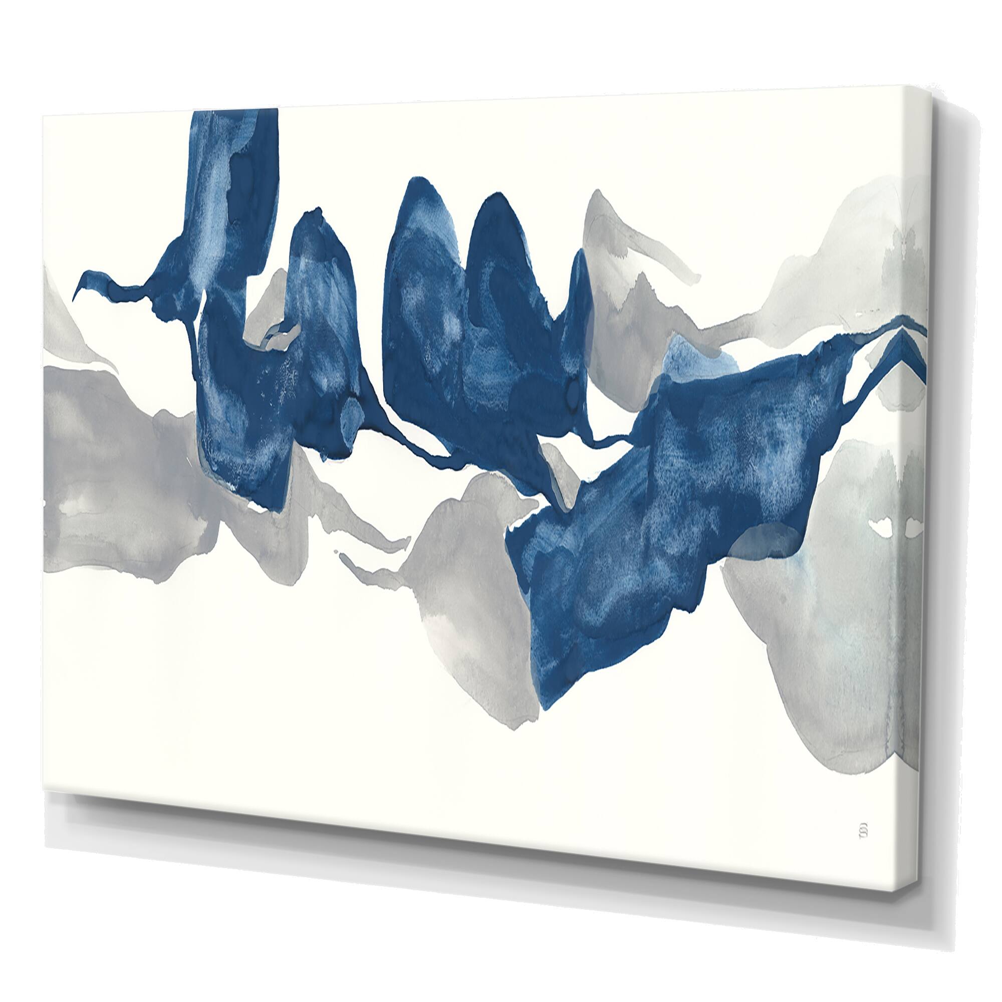 Designart - Gouache Sapphire on Gray